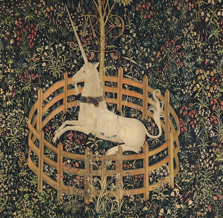 The Unicorn Rests in a Garden (late 15th Century France/Netherlands)