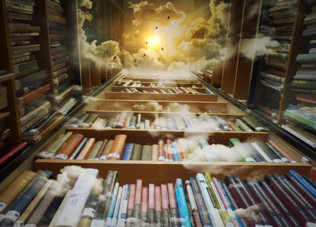 library, nature, heaven