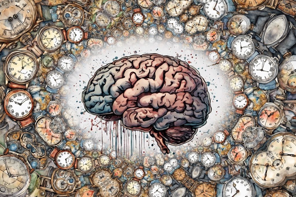 ai generated, brain, clock