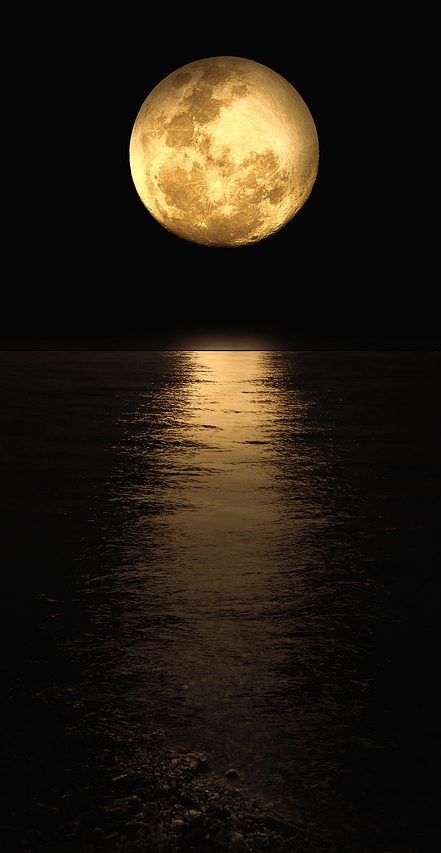 full moon, moon reflection, coastline