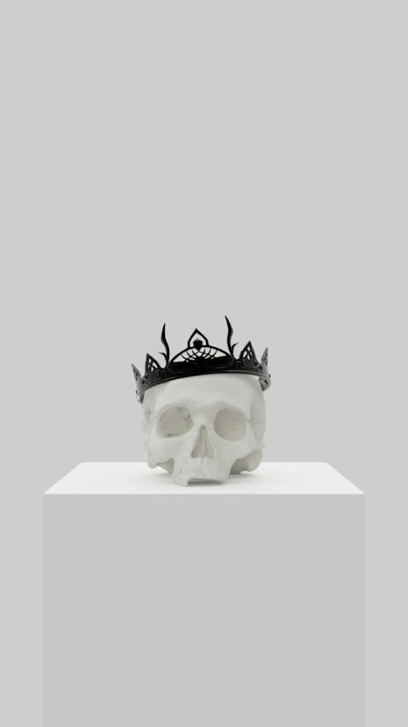 a skull with a crown on top of it - Photo by Payton Tuttle