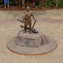 Statue of Lucius Quinctius Cincinnatus, Roman Statesman Which Cincinnati Was Named After and the Arches Overlook. Cincinnati, Ohio waterfront park.