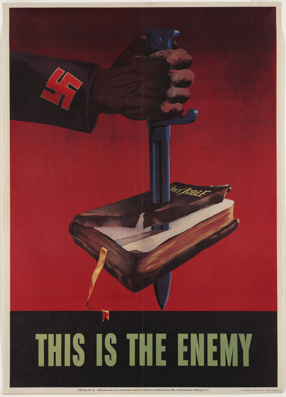 U.S. Government Printing Office : 1943--O-533688; OWI poster no. 76; Additional copies may be obtained upon request from the Division of Public Inquiries, Office of War Information, Washington D. C.